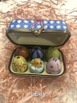 Limoges Easter Egg Carton Trinket Box France Peint Main
