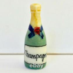 Limoges Eiffel Tower Paris Trinket Box Tan Porcelain Champagne Bottle France