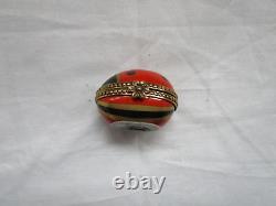 Limoges F. A. Porcelain Ladybug Pill Trinket Box Vintage 1.44 x 1.04 x 1.03H
