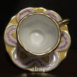 Limoges Floral Tea Cup & Saucer Trinket Box By Parry Vielle Peint Main France