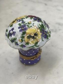 Limoges Flower Bouquet Trinket Pill Box