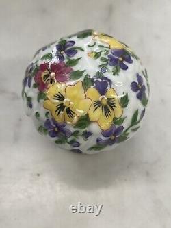 Limoges Flower Bouquet Trinket Pill Box