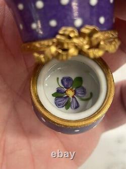 Limoges Flower Bouquet Trinket Pill Box