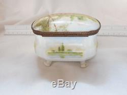 Limoges Footed French Dresser Hinged Lid Trinket Box Hand Painted J Porte