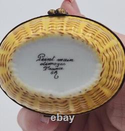 Limoges France 3D Vegetable Basket Large Trinket Pill Box GR