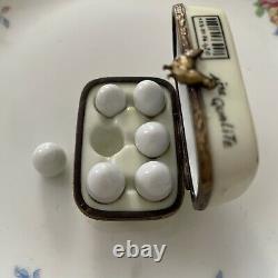 Limoges France 6 Fresh Removable Eggs In A Trinket Box