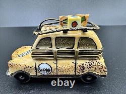 Limoges France African Safari Travel Jeep Kenya Porcelain Trinket Keepsake Box