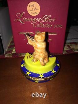 Limoges France Artoria Peint Main Nursery Rhyme Cat & Fiddle Trinket Box No 377