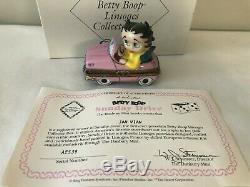 Limoges France BETTY BOOP SUNDAY DRIVE Pink Car with COA in Original Box MINT