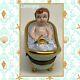 Limoges France Bath Time Baby In Tub Withfish Peint A La Main Box