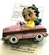Limoges France Betty Boop Trinket Box Sunday Drive Pink Convertible Limited Ed