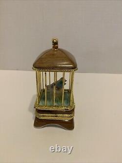 Limoges France Birdcage w Budgerigar Love Bird Parakeet Pair & Gold Trinket Box