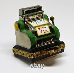 Limoges France Box Antique Slot Machine One-armed Bandit Metal Hopper