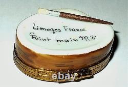 Limoges France Box Artist's Paint Palette & Brushes Removable Wooden Brush