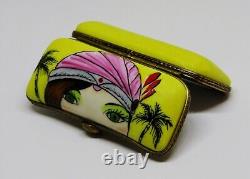 Limoges France Box Case & Removable Sunglasses Art Deco Lady At The Beach