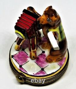 Limoges France Box Chamart Whimsical Spaniel Dog & Camera Photographer