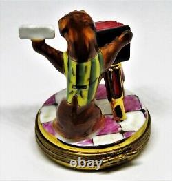 Limoges France Box Chamart Whimsical Spaniel Dog & Camera Photographer