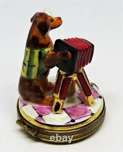 Limoges France Box Chamart Whimsical Spaniel Dog & Camera Photographer