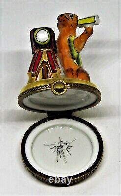 Limoges France Box Chamart Whimsical Spaniel Dog & Camera Photographer