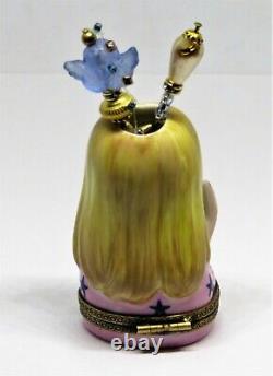 Limoges France Box Chanille Hippie Lady Head Vase Two Hat Pins Le Mib