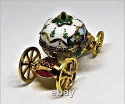 Limoges France Box Cinderella's Pumpkin Coach & Gold Slipper Royal Carriage