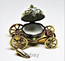 Limoges France Box Cinderella's Pumpkin Coach & Gold Slipper Royal Carriage