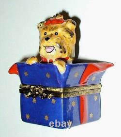 Limoges France Box Elda Yorkshire Terrier Dog In Gift Box Yorkie Peint Main