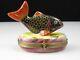Limoges France Box Fish Chamart Exclusive Peint Main Hand Painted Trinket