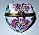 Limoges France Box Floral Heart Pink Flowers & Cupid Mother's Day