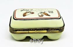 Limoges France Box- French Accents Egg Carton & Six Eggs -hens- Chickens Le