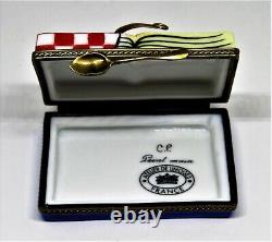Limoges France Box French Cookbook & Crepe Recipe Metal Pan Spoon Clasp
