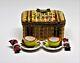 Limoges France Box Garden Party Picnic Basket Plates & Cups & Napkins Le