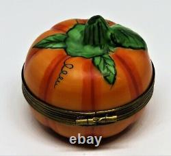 Limoges France Box Gr Halloween Jack-o-lantern & Candle Pumpkin & Stem