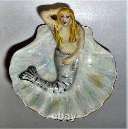 Limoges France Box Mermaid On A Clam Shell Black Pearl Sailboat Seashell