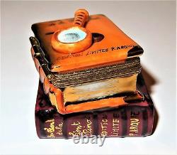 Limoges France Box Mystery Books Magnifying Glass & Sherlock Holmes Pipe