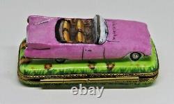 Limoges France Box Pink Cadillac Eldorado Car Guitar Clasp Elvis Presley