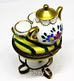 Limoges France Box Pv Table & Teapot & Teacups Le 134/250 Peint Main