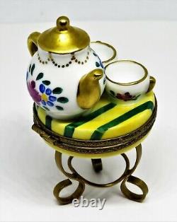 Limoges France Box Pv Table & Teapot & Teacups Le 134/250 Peint Main