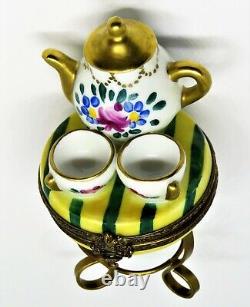 Limoges France Box Pv Table & Teapot & Teacups Le 134/250 Peint Main