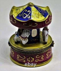 Limoges France Box Rochard Horse Carousel Merry-go-round Balloons