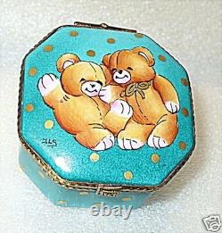Limoges France Box Rochard Studio Collection Teddy Bears Hand Painted Le