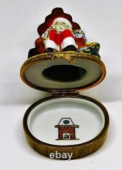 Limoges France Box Santa Claus In A Chair Naughty/nice List Christmas