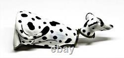 Limoges France Box Tall Dalmatian Dog & Medallion Chain Collar