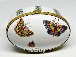 Limoges France Box Tiffany & Co. Le Tallec Butterfly & Ladybug Oval 2006