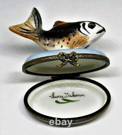 Limoges France Box Vintage Fresh Water Fish Lucy Zahran Decor Main