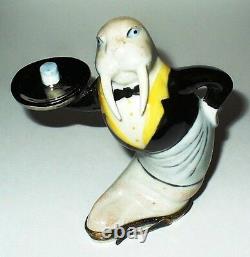Limoges France Box Whimsical French Walrus Waiter Serving Tray & Fish Cake