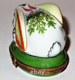 Limoges France Box- White Easter Bunny & Vegetables Carrots -turnips- Radishes