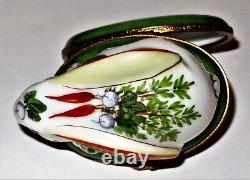 Limoges France Box- White Easter Bunny & Vegetables Carrots -turnips- Radishes