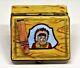 Limoges France Box Wooden Cigar Box & 5 Cigars Feathered Headdress Le