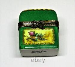 Limoges France Box -chamart- Floral Chest & 2 Perfume Bottles -flowers- Rosebuds